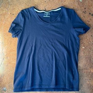 Navy blue Talbots v neck tshirt, LP, 100% Pima Cotton